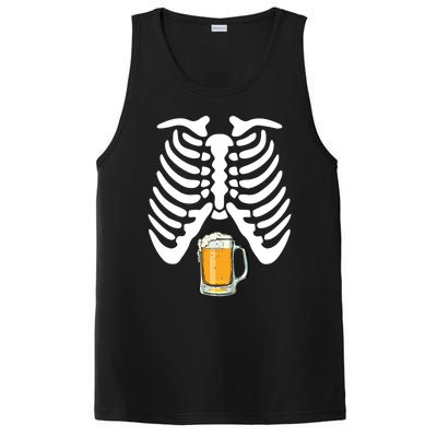 Skeleton Pregnancy Beer Funny Halloween New Dad Gift Cool Gift PosiCharge Competitor Tank