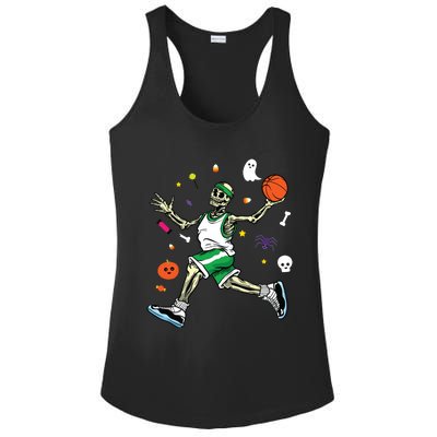 Skeleton Playing Basketball Lazy Diy Halloween Costume Sport Ladies PosiCharge Competitor Racerback Tank