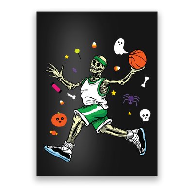 Skeleton Playing Basketball Lazy Diy Halloween Costume Sport Poster