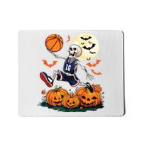 Skeleton Playing Basketball Halloween Boy Basketball Mousepad