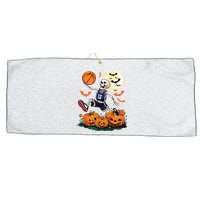 Skeleton Playing Basketball Halloween Boy Basketball Large Microfiber Waffle Golf Towel