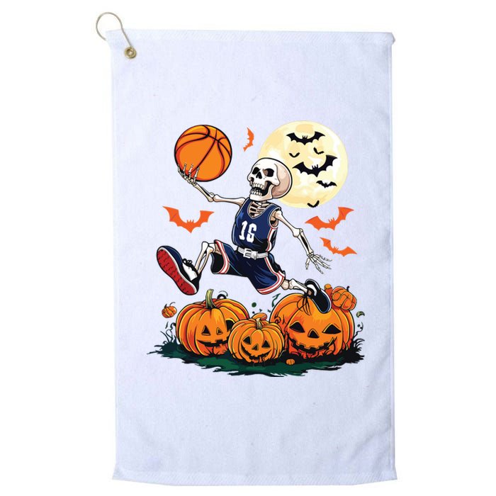 Skeleton Playing Basketball Halloween Boy Basketball Platinum Collection Golf Towel