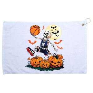 Skeleton Playing Basketball Halloween Boy Basketball Grommeted Golf Towel