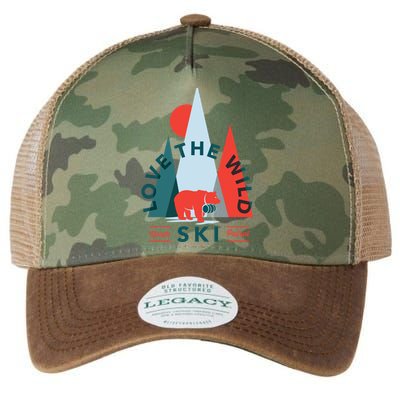 Ski Patrol Bear Outdoorsy Geometric Mountains Pow Skier Gift Cute Gift Legacy Tie Dye Trucker Hat