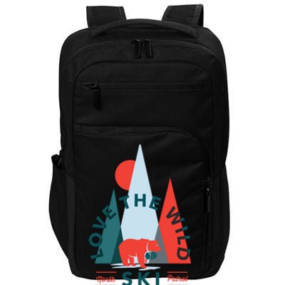 Ski Patrol Bear Outdoorsy Geometric Mountains Pow Skier Gift Cute Gift Impact Tech Backpack