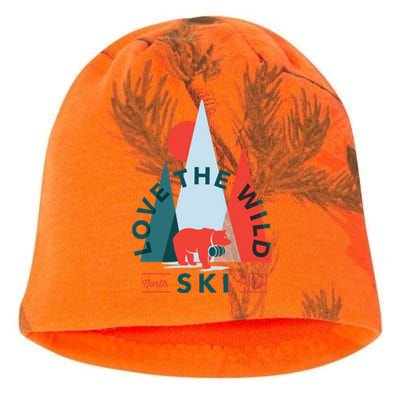 Ski Patrol Bear Outdoorsy Geometric Mountains Pow Skier Gift Cute Gift Kati - Camo Knit Beanie