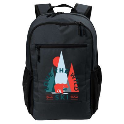 Ski Patrol Bear Outdoorsy Geometric Mountains Pow Skier Gift Cute Gift Daily Commute Backpack