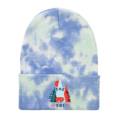 Ski Patrol Bear Outdoorsy Geometric Mountains Pow Skier Gift Cute Gift Tie Dye 12in Knit Beanie