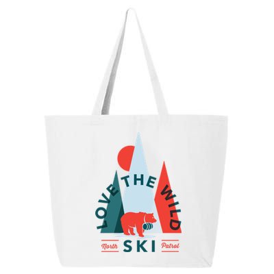 Ski Patrol Bear Outdoorsy Geometric Mountains Pow Skier Gift Cute Gift 25L Jumbo Tote