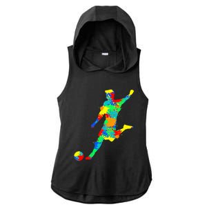 Soccer Player Boy Ladies PosiCharge Tri-Blend Wicking Draft Hoodie Tank