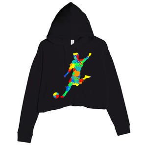 Soccer Player Boy Crop Fleece Hoodie