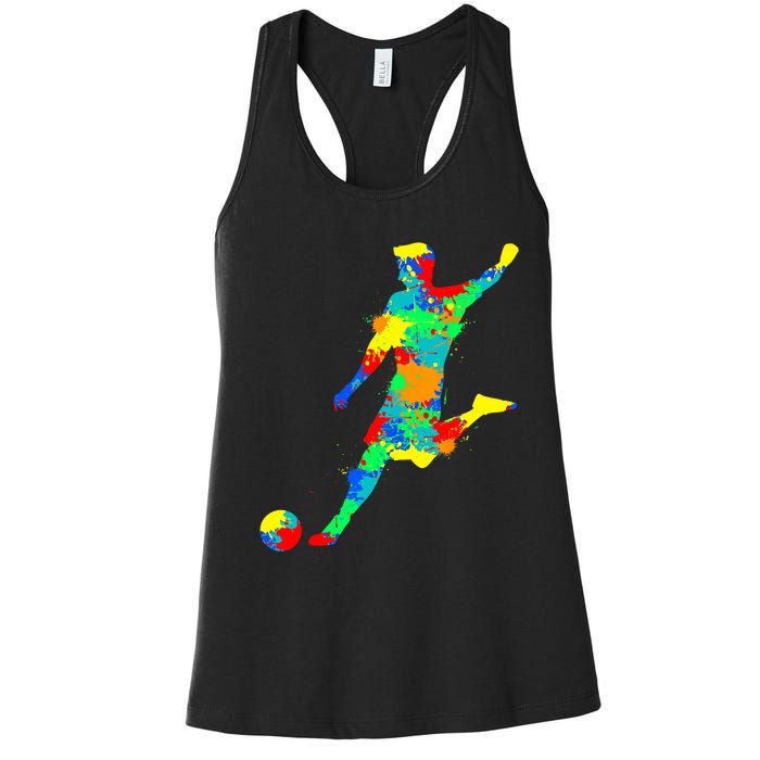 Soccer Player Boy Women's Racerback Tank