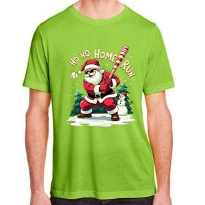 Santa Playing Baseball Ho Ho Home Run Baseball Christmas Gift Adult ChromaSoft Performance T-Shirt