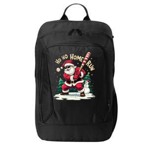 Santa Playing Baseball Ho Ho Home Run Baseball Christmas Gift City Backpack