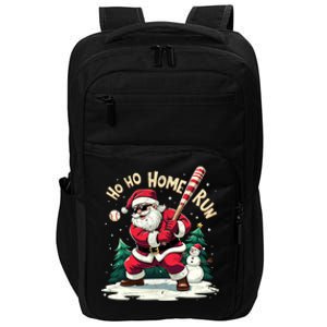 Santa Playing Baseball Ho Ho Home Run Baseball Christmas Gift Impact Tech Backpack