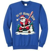 Santa Playing Baseball Ho Ho Home Run Baseball Christmas Gift Sweatshirt