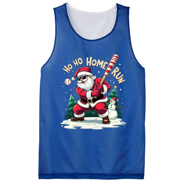 Santa Playing Baseball Ho Ho Home Run Baseball Christmas Gift Mesh Reversible Basketball Jersey Tank