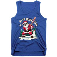 Santa Playing Baseball Ho Ho Home Run Baseball Christmas Gift Tank Top