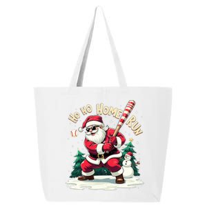 Santa Playing Baseball Ho Ho Home Run Baseball Christmas Gift 25L Jumbo Tote