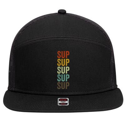 Sup Paddle Boarding Surfing Stand Up Paddling 7 Panel Mesh Trucker Snapback Hat