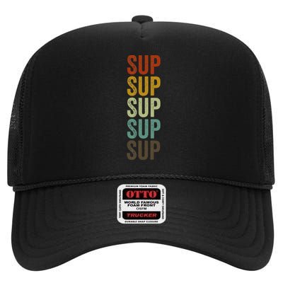 Sup Paddle Boarding Surfing Stand Up Paddling High Crown Mesh Back Trucker Hat