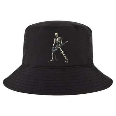Skeleton Playing Bass For Bassist And Bass Guitar Players Cool Comfort Performance Bucket Hat