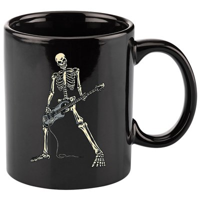Skeleton Playing Bass For Bassist And Bass Guitar Players 11oz C Handle Ceramic Mug
