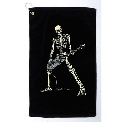 Skeleton Playing Bass For Bassist And Bass Guitar Players Golf Towel
