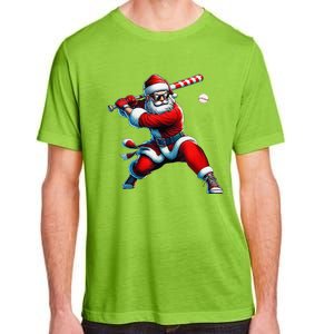 Santa Playing Baseball Christmas Baseball Player Adult ChromaSoft Performance T-Shirt