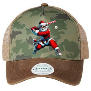 Santa Playing Baseball Christmas Baseball Player Legacy Tie Dye Trucker Hat