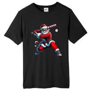 Santa Playing Baseball Christmas Baseball Player Tall Fusion ChromaSoft Performance T-Shirt