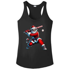 Santa Playing Baseball Christmas Baseball Player Ladies PosiCharge Competitor Racerback Tank