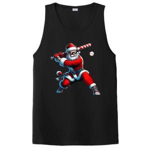 Santa Playing Baseball Christmas Baseball Player PosiCharge Competitor Tank