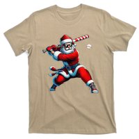 Santa Playing Baseball Christmas Baseball Player T-Shirt