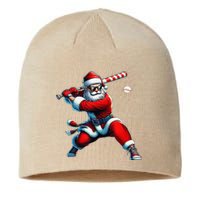 Santa Playing Baseball Christmas Baseball Player Sustainable Beanie