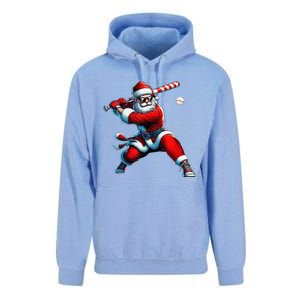 Santa Playing Baseball Christmas Baseball Player Unisex Surf Hoodie