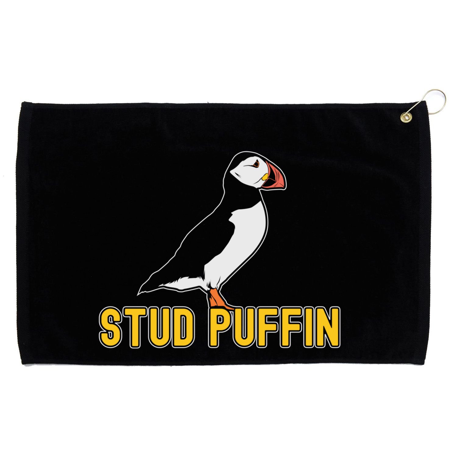 Stud Puffin Birthday Seabird Muffin Arctic Style Animals Cute Gift Grommeted Golf Towel