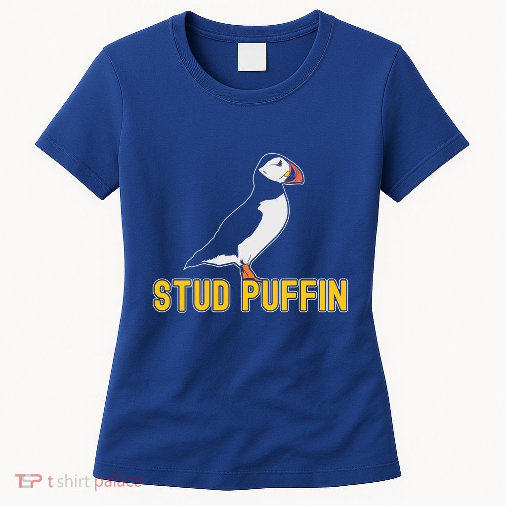 Stud Puffin Birthday Seabird Muffin Arctic Style Animals Cute Gift Womens T-Shirt