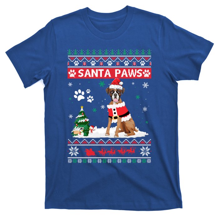 Santa Paws Boxer Merry Christmas Dog Funny Xmas Cool Gift T-Shirt