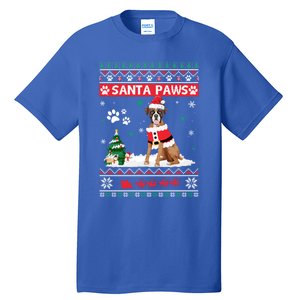 Santa Paws Boxer Merry Christmas Dog Funny Xmas Cool Gift Tall T-Shirt