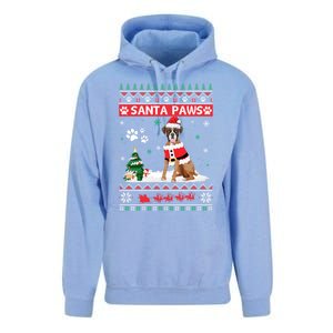 Santa Paws Boxer Merry Christmas Dog Funny Xmas Cool Gift Unisex Surf Hoodie