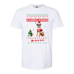 Santa Paws Boxer Merry Christmas Dog Funny Xmas Cool Gift Softstyle CVC T-Shirt