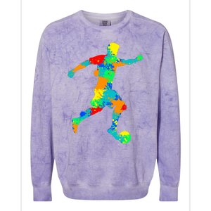 Soccer Player Boy Colorblast Crewneck Sweatshirt