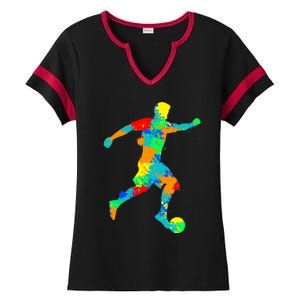 Soccer Player Boy Ladies Halftime Notch Neck Tee