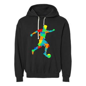 Soccer Player Boy Garment-Dyed Fleece Hoodie