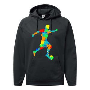 Soccer Player Boy Performance Fleece Hoodie