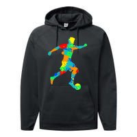 Soccer Player Boy Performance Fleece Hoodie