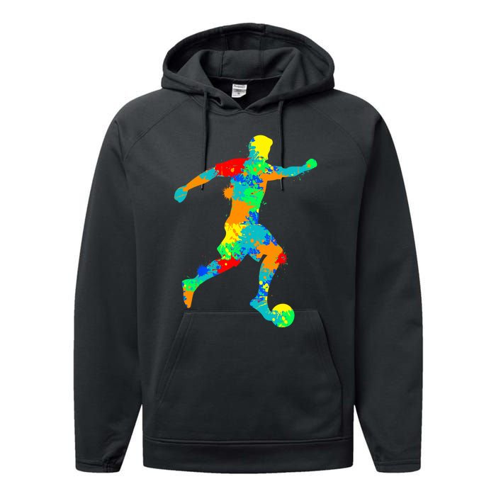 Soccer Player Boy Performance Fleece Hoodie