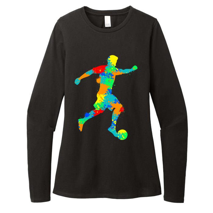 Soccer Player Boy Womens CVC Long Sleeve Shirt