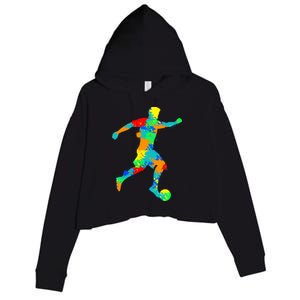 Soccer Player Boy Crop Fleece Hoodie